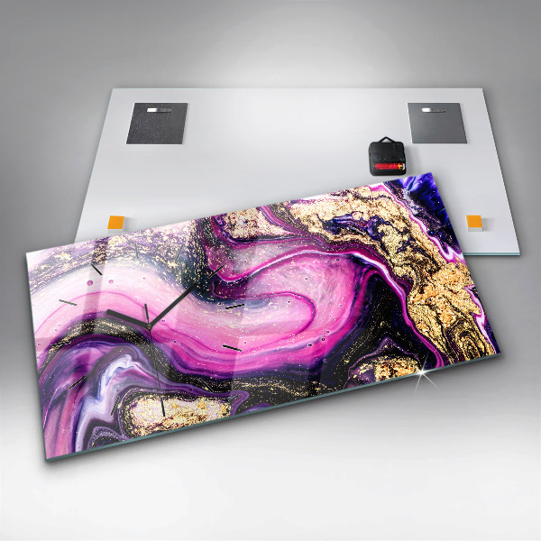 Vízszintes üvegóra Absztrakt márvány