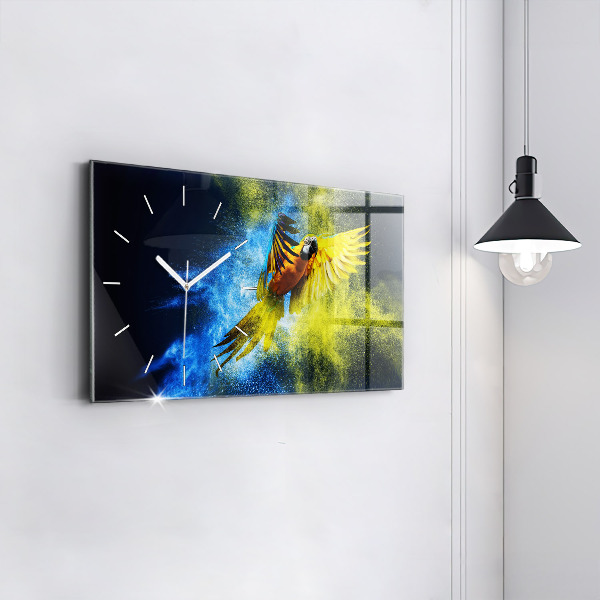 Vízszintes üvegóra Színes papagáj