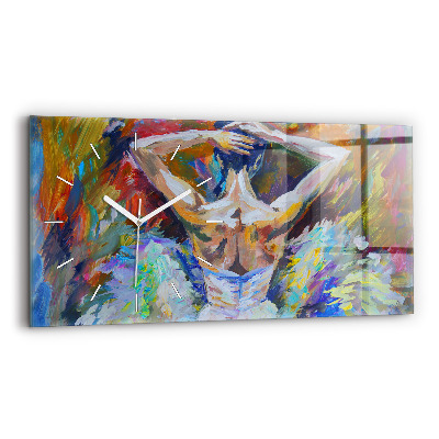 Vízszintes üvegóra Festett balerina