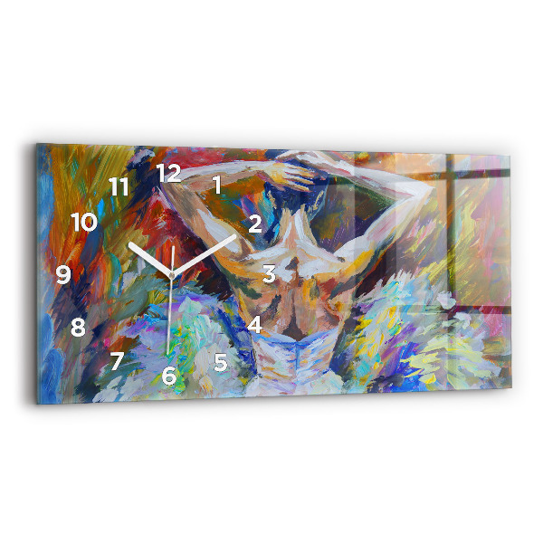 Vízszintes üvegóra Festett balerina