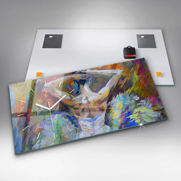 Vízszintes üvegóra Festett balerina