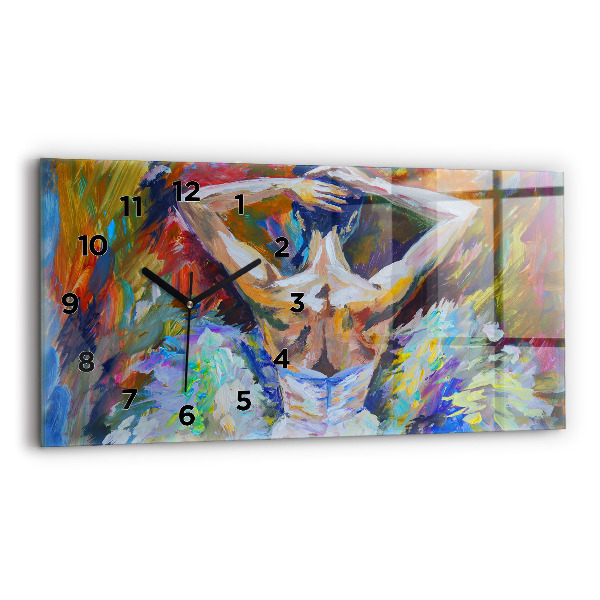 Vízszintes üvegóra Festett balerina