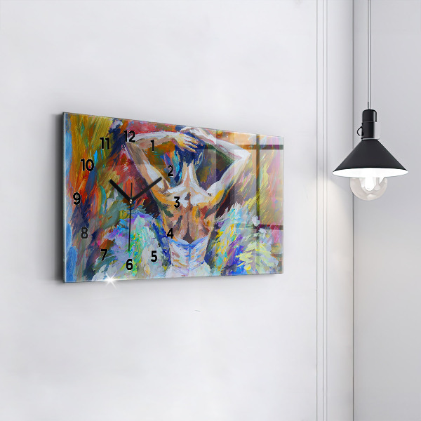 Vízszintes üvegóra Festett balerina