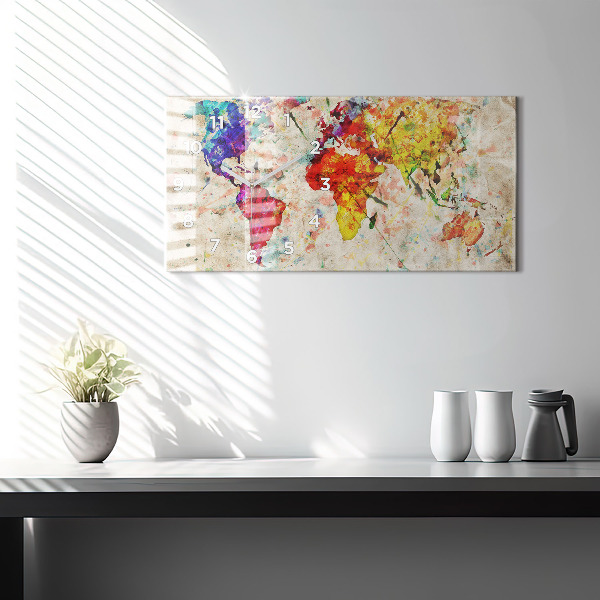 Vízszintes üvegóra Színes világtérkép