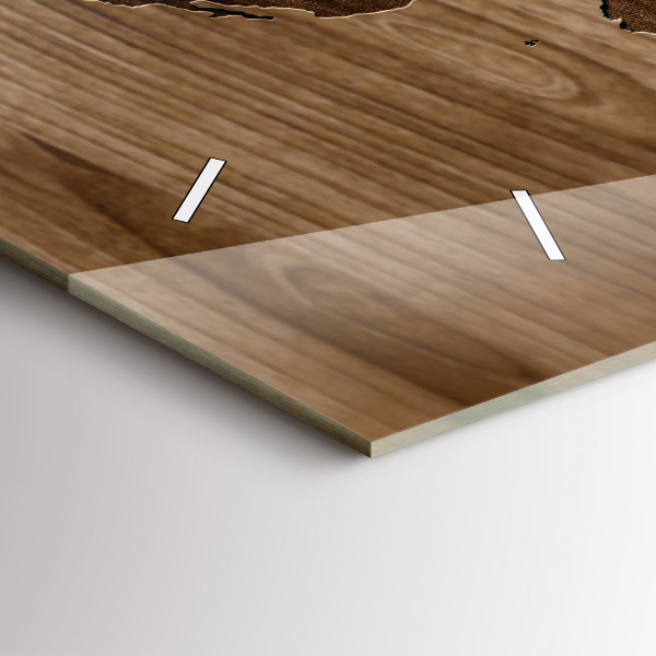 Vízszintes üvegóra Világtérkép fán