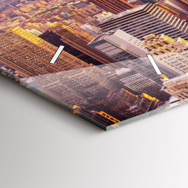 Vízszintes üvegóra Naplemente New York