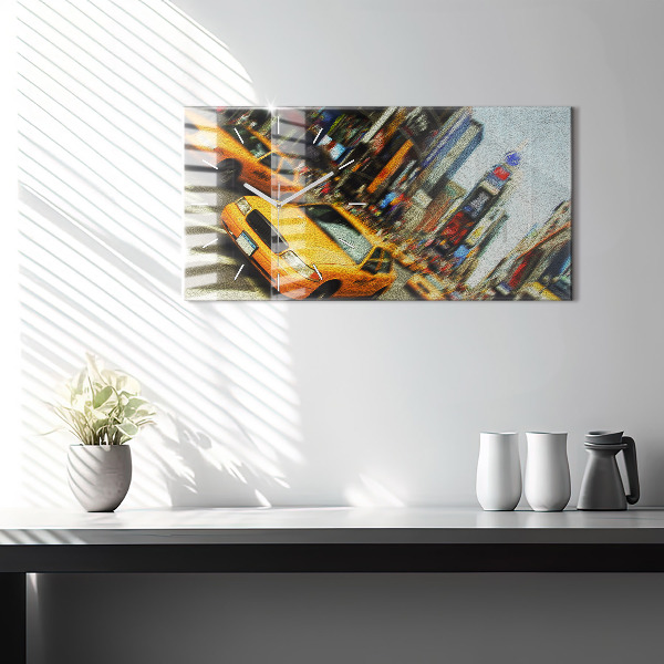 Vízszintes üvegóra New York-i taxik