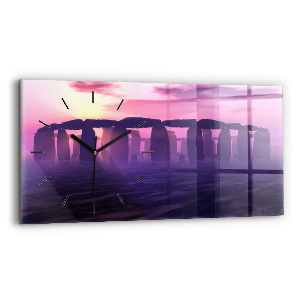 Vízszintes üvegóra Naplemente Stonehenge-ben
