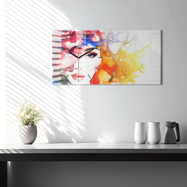 Vízszintes üvegóra színes portré egy nő