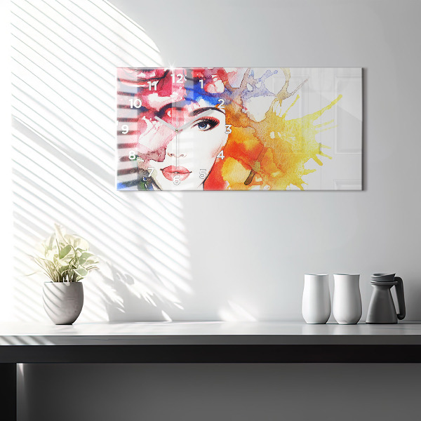 Vízszintes üvegóra színes portré egy nő
