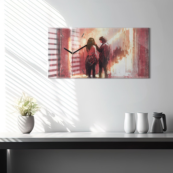 Vízszintes üvegóra Fiatal pár szerelmes