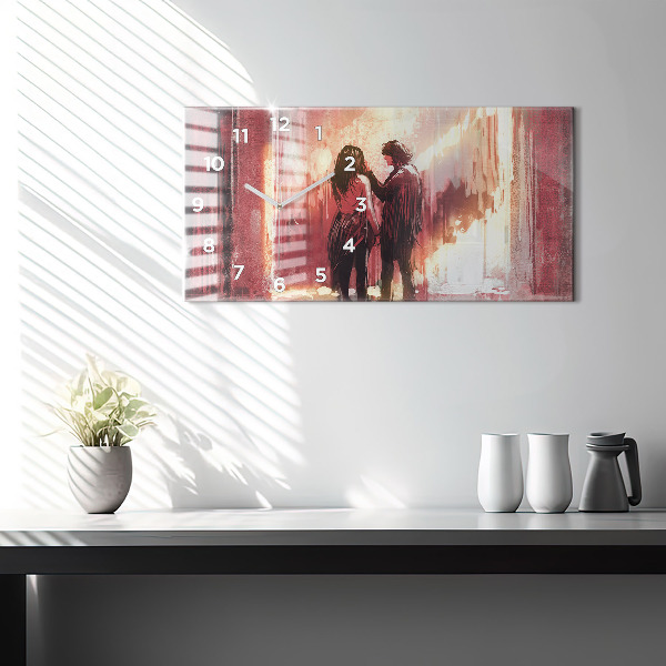 Vízszintes üvegóra Fiatal pár szerelmes