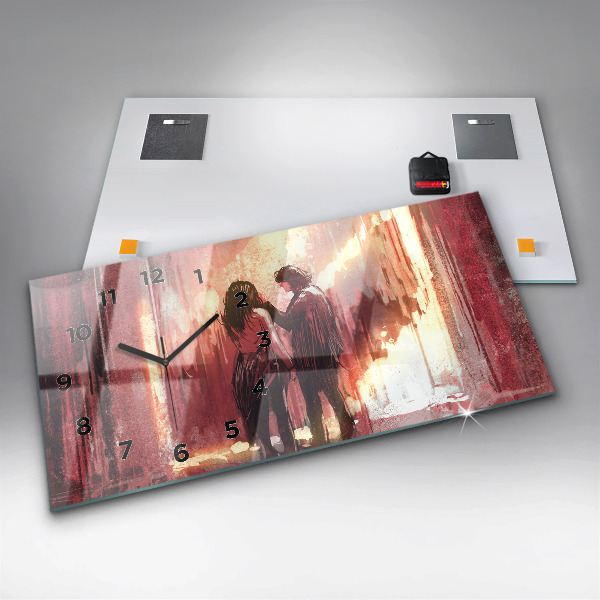 Vízszintes üvegóra Fiatal pár szerelmes