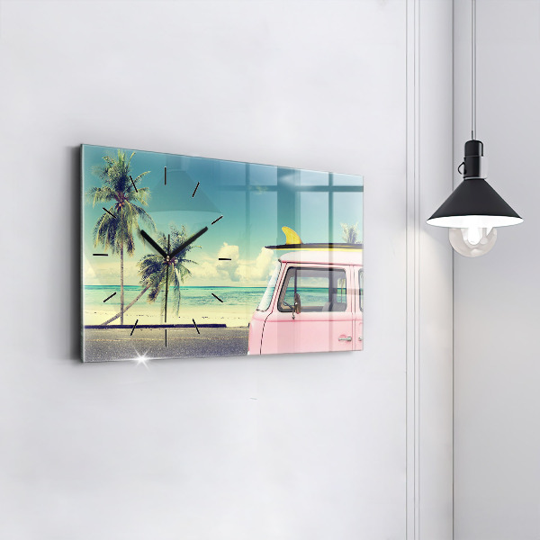 Vízszintes üvegóra Autó szörfdeszkával