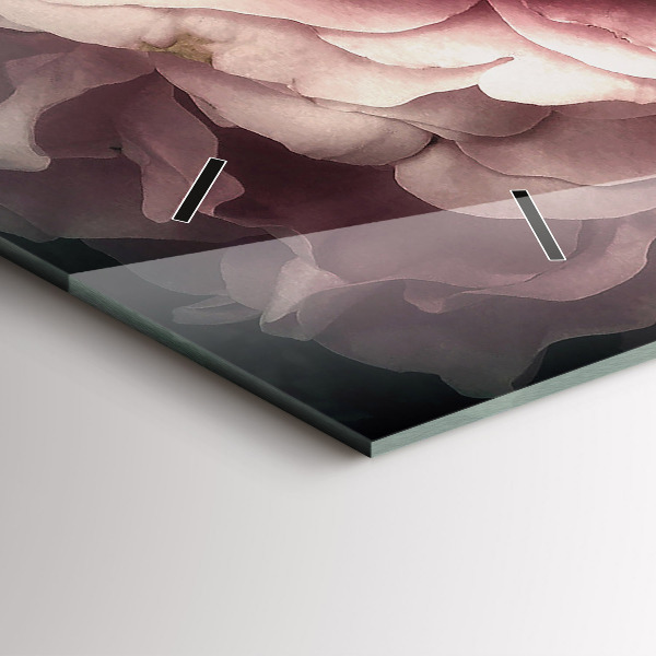 Vízszintes üvegóra Rózsaszín rózsa csokor