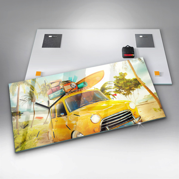 Vízszintes üvegóra Autó szörfdeszkával