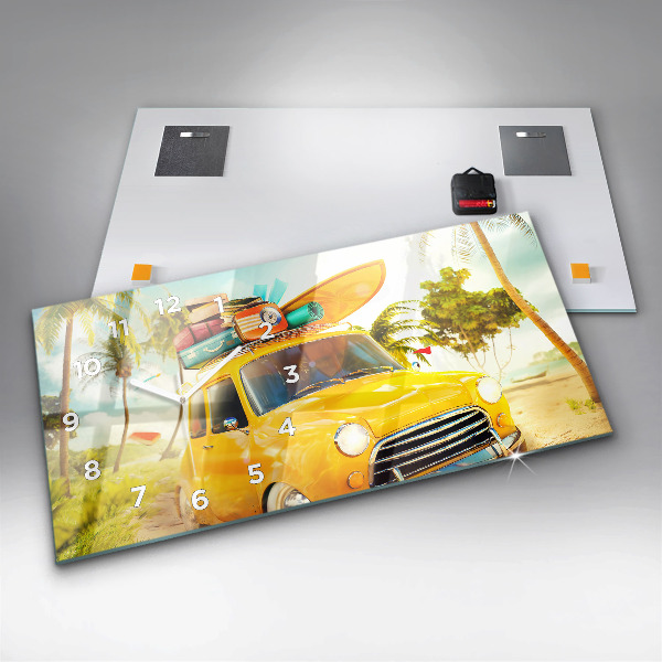 Vízszintes üvegóra Autó szörfdeszkával