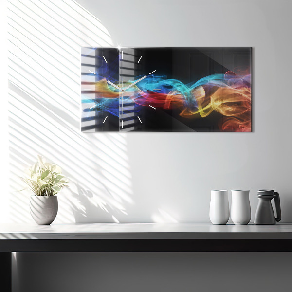 Vízszintes üvegóra Absztrakt színes vonalak