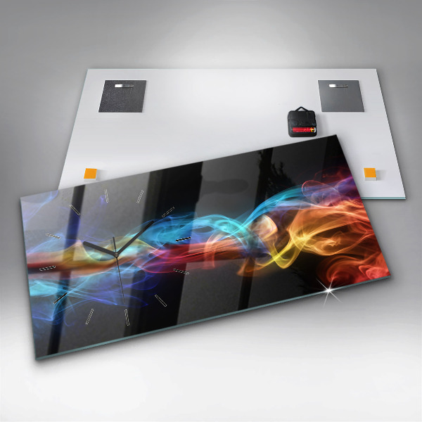 Vízszintes üvegóra Absztrakt színes vonalak