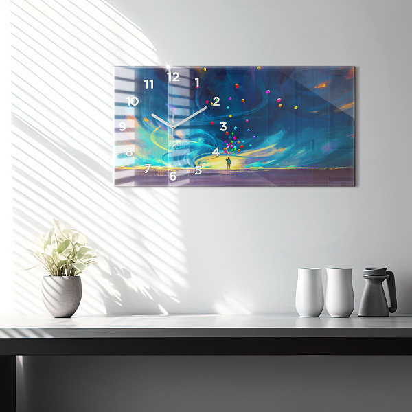 Vízszintes üvegóra Baba és léggömbök