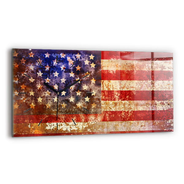 Vízszintes üvegóra Vintage USA zászló
