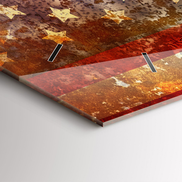 Vízszintes üvegóra Vintage USA zászló