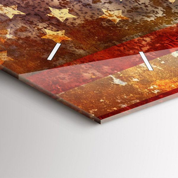 Vízszintes üvegóra Vintage USA zászló