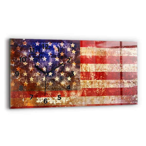 Vízszintes üvegóra Vintage USA zászló