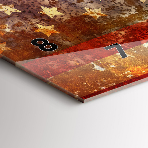 Vízszintes üvegóra Vintage USA zászló