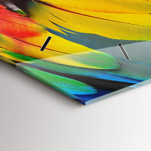 Vízszintes üvegóra Ara madár színes szárnyak