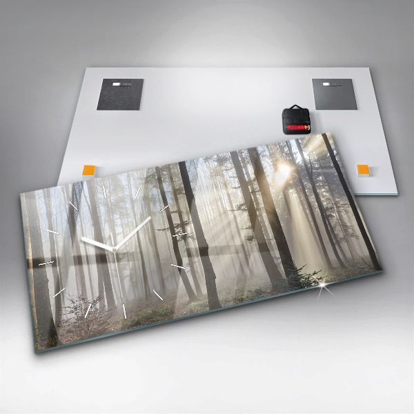 Vízszintes üvegóra Erdő a ködben