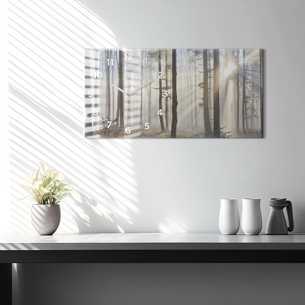 Vízszintes üvegóra Erdő a ködben