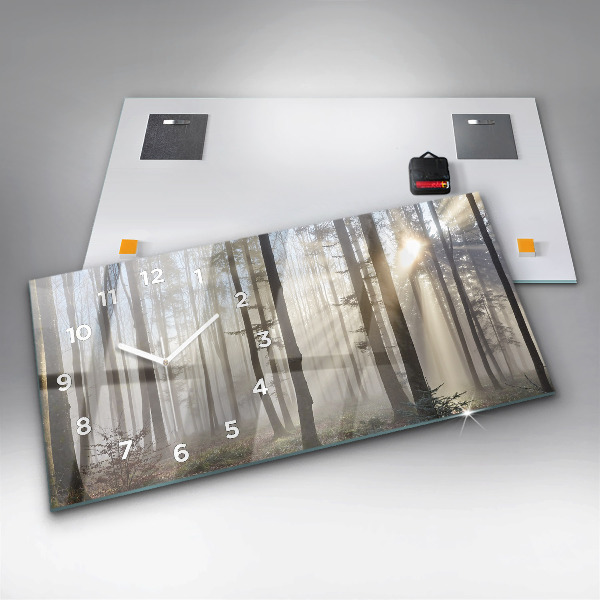 Vízszintes üvegóra Erdő a ködben