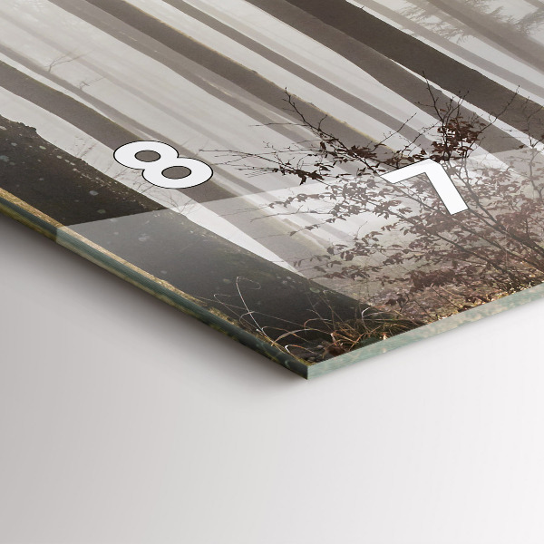 Vízszintes üvegóra Erdő a ködben