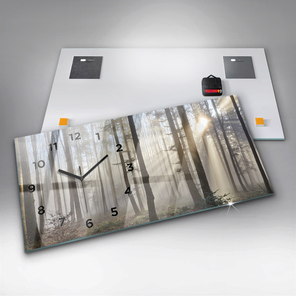 Vízszintes üvegóra Erdő a ködben