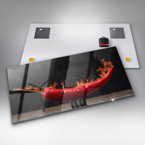 Vízszintes üvegóra Pepperoni paprika