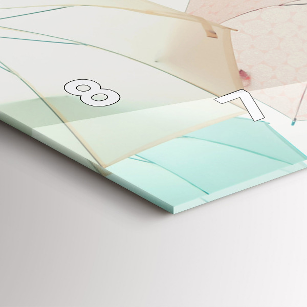 Vízszintes üvegóra Pasztell színű esernyők