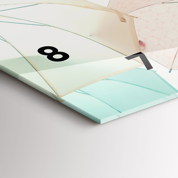 Vízszintes üvegóra Pasztell színű esernyők