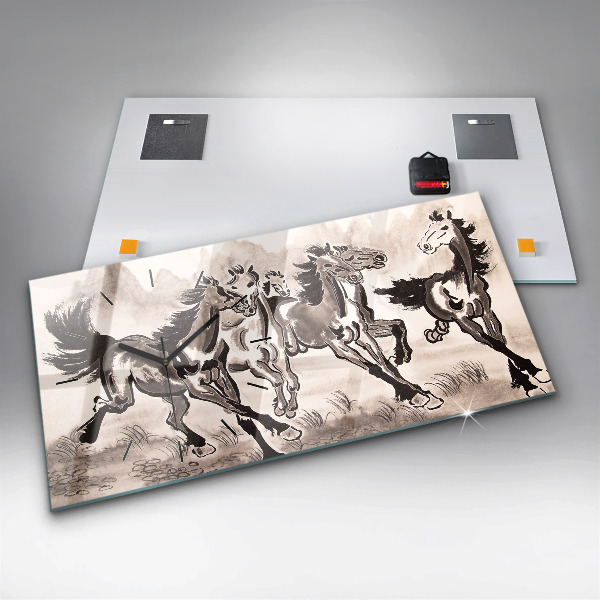 Vízszintes üvegóra Vágtató lovak