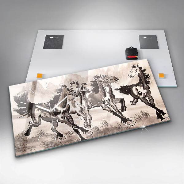 Vízszintes üvegóra Vágtató lovak