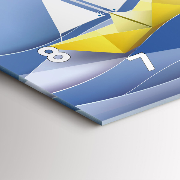 Vízszintes üvegóra Origami színes vitorlások