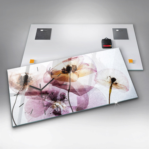 Vízszintes üvegóra Száraz mák Virágok