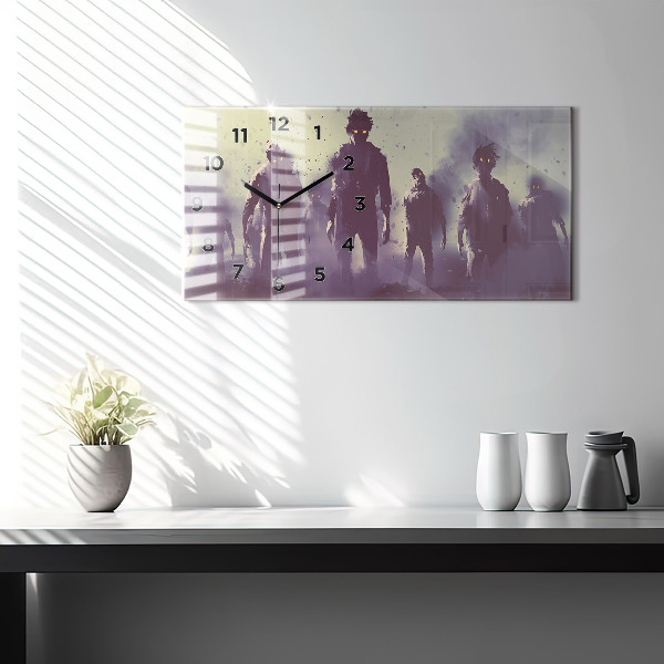 Vízszintes üvegóra Zombik éjjel - halloween