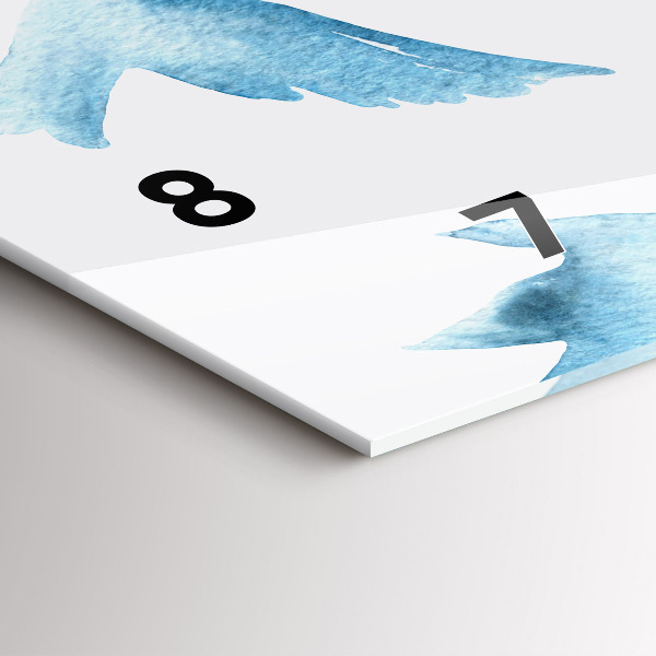 Vízszintes üvegóra Repülő kék madarak