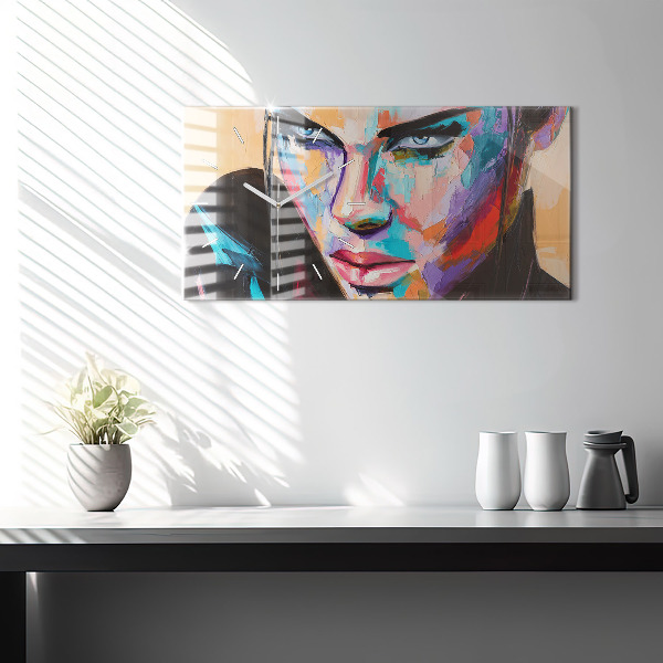 Vízszintes üvegóra Egy nő portréja