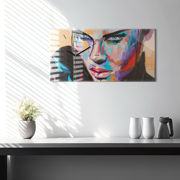 Vízszintes üvegóra Egy nő portréja