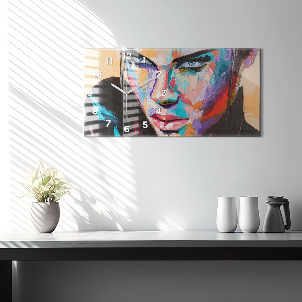 Vízszintes üvegóra Egy nő portréja
