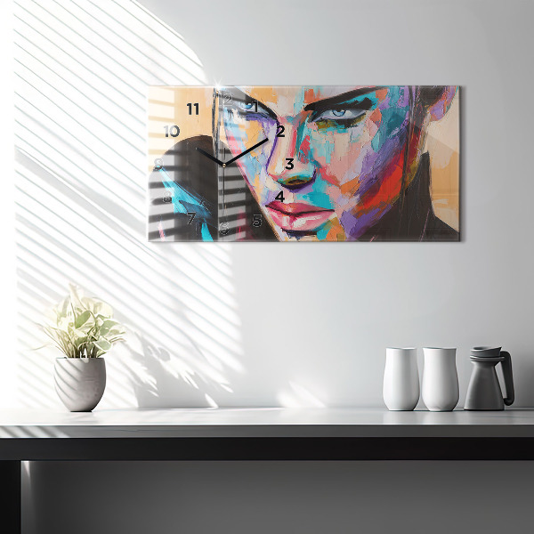 Vízszintes üvegóra Egy nő portréja