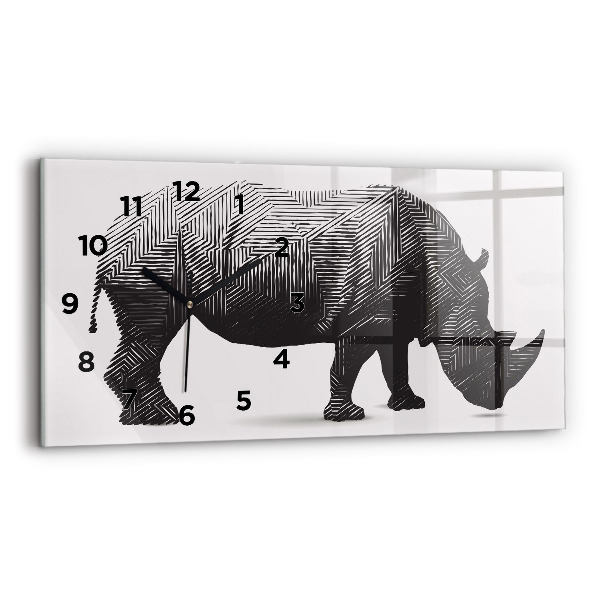 Vízszintes üvegóra Rhino line art