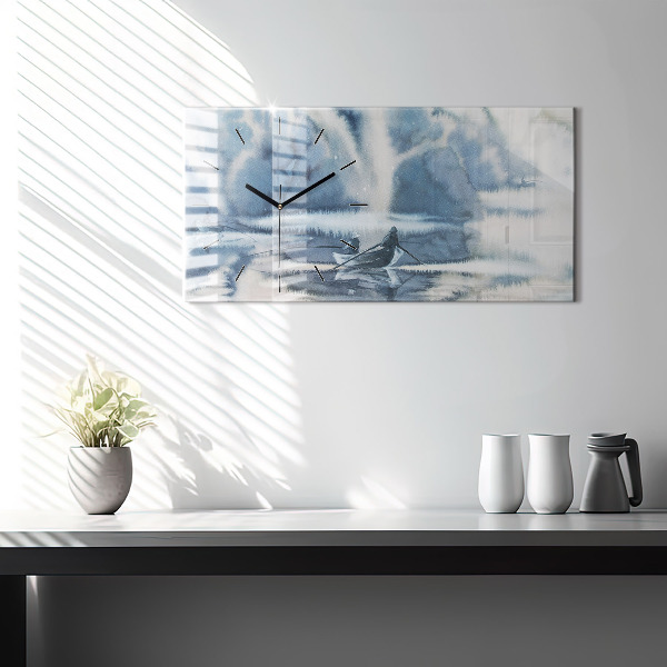 Vízszintes üvegóra Halász a tavon